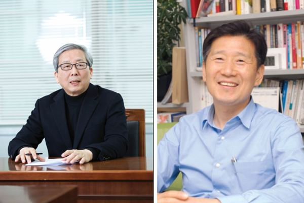 (좌) 기호 1번 정무성 후보, (우) 기호 2번 김현훈 후보