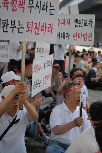 대한안마사협회 소속 회원 500여명은 기자회견이 있은 5일에도 마포대표 아래 한강둔치에서 집회를 갖고 헌법재판소를 비롯, 정부를 강력히 규탄했다.