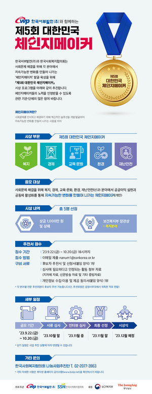 '제5회 한국서부발전 대한민국 체인지메이커' 후보자 모집